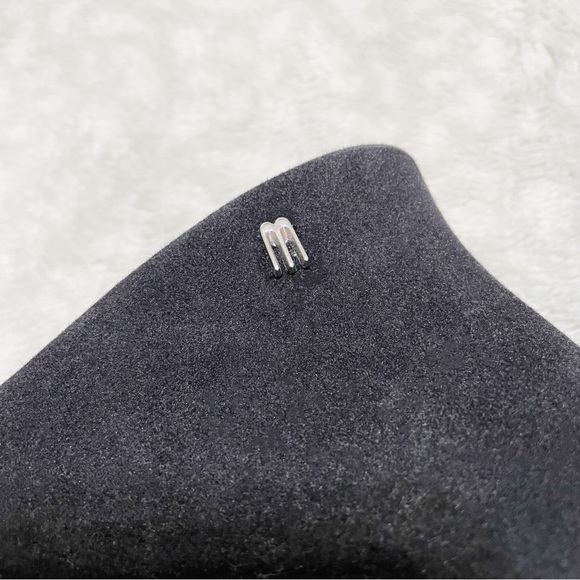 Melissa Black Bootie Drama Flocked Velvet Pointed Toe Heel Ankle Boot Fuzzy - Picture 10 of 12